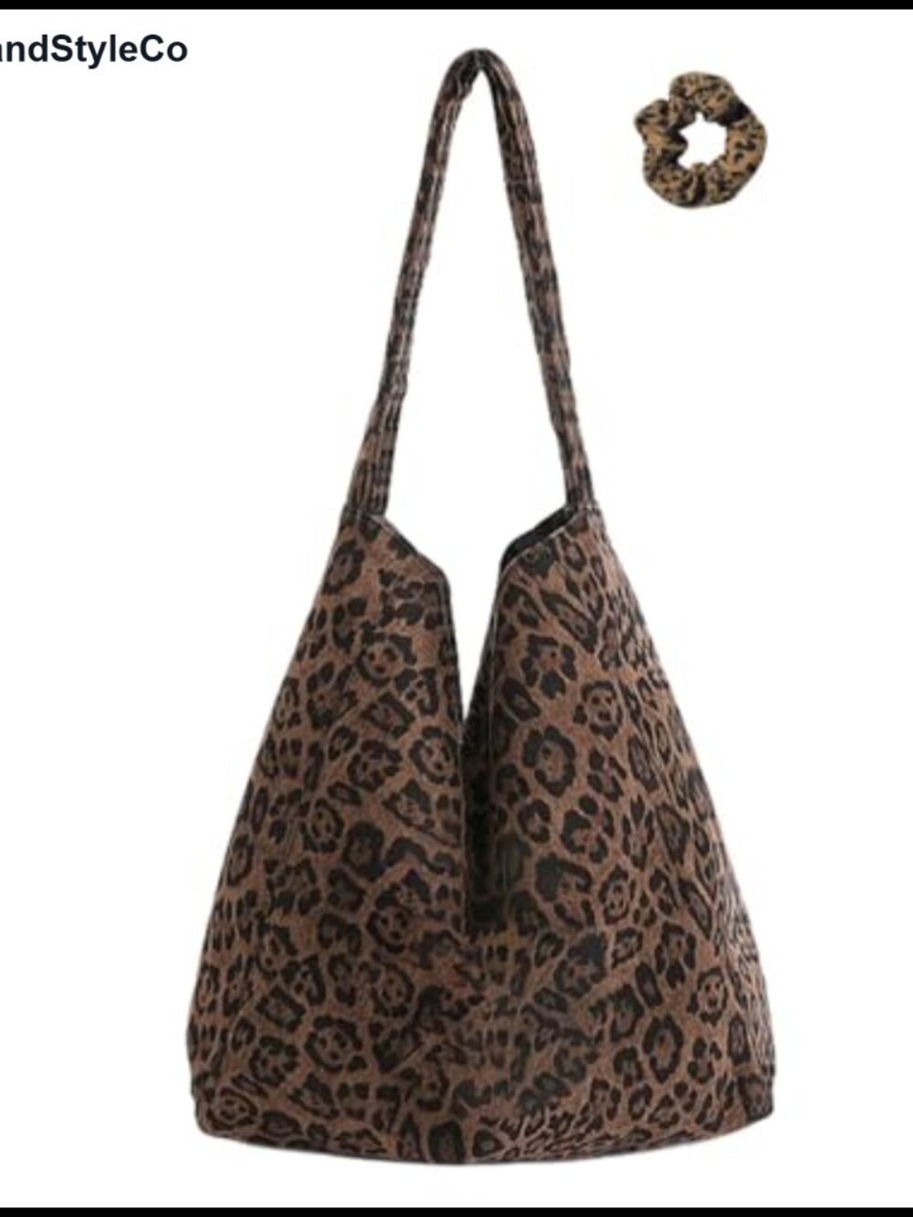 Faux Suede Leopard Print Tote Bag Large Shoulder Hobo Purse